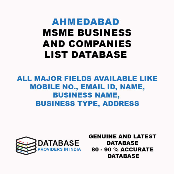 Ahmedabad MSME Business and Companies List Database