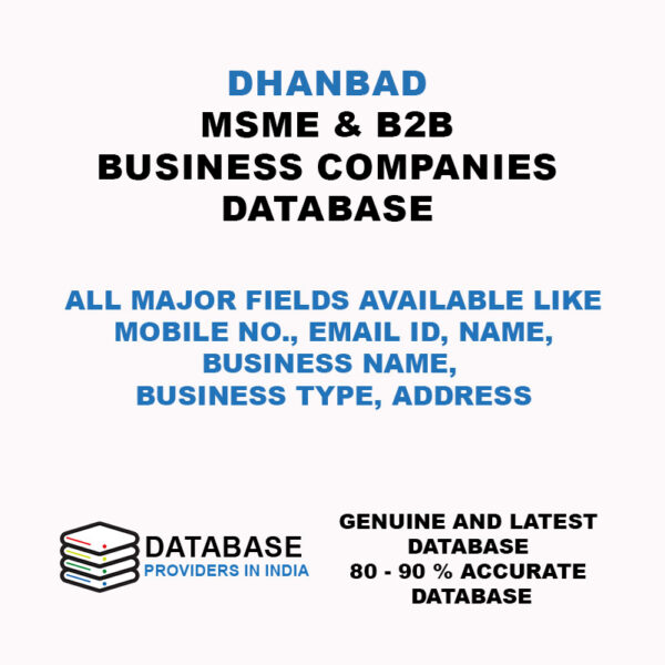 Dhanbad MSME Business and Companies List Database